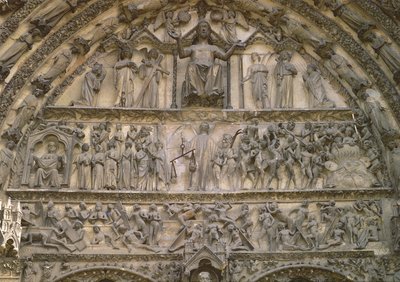 Giudizio Universale, timpano del portale centrale della facciata ovest, XIII secolo da French School