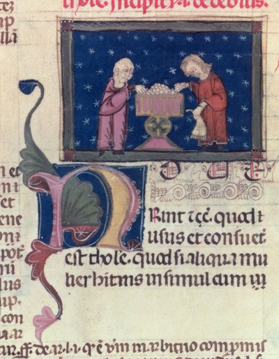 Il debitore, da Coutumes de Toulouse, 1296 da French School