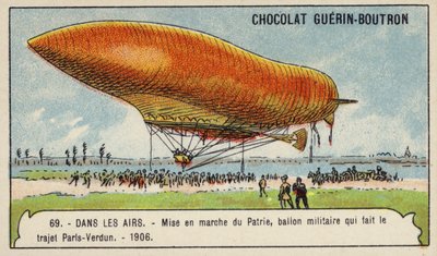 Lancio del dirigibile militare Patrie, che ha fatto il volo da Parigi a Verdun da French School