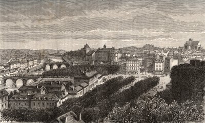 Laval - Mayenne - Paesi della Loira - incisione in 