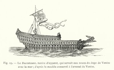 Il Bucintoro, nave di rappresentanza, che serviva per le nozze del doge di Venezia con il mare; secondo il modello conservato all