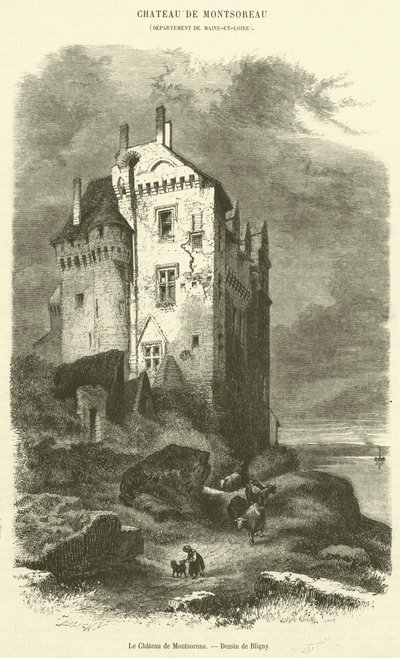 Il castello di Montsoreau (incisione) da French School