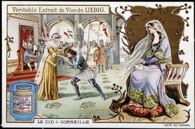 Le Cid di Pierre Corneille (1606 - 1684), cromolitografia Liebig, sd. XIX secolo da French School