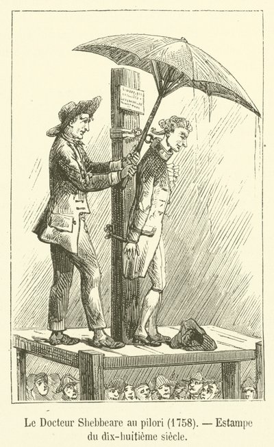 Il dottor Shebbeare al piloro, 1758, stampa del diciottesimo secolo da French School