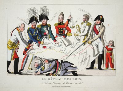 Le Gateau des Rois, tiré au Congrès de Vienne en 1815, pub. da French School