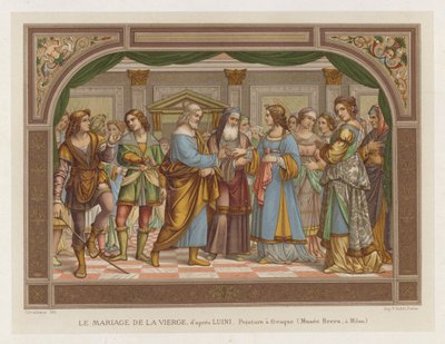 Il matrimonio della Vergine, dopo Luini, affresco, Museo Brera, Milano da French School
