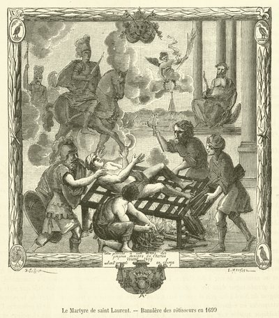 Il Martirio di San Lorenzo, Stendardo dei rosticceri nel 1699 da French School