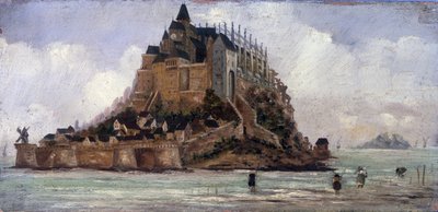 Le Mont Saint-Michel a bassa marea da French School