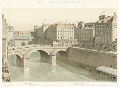 Il Petit-Pont e la Place du Petit-Pont, 1830 da French School