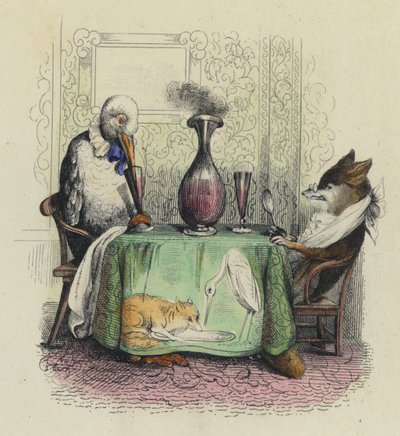 Le Renard Et La Cigogne da French School