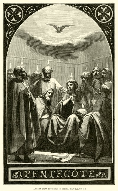 Lo Spirito Santo scende sugli apostoli (incisione) da French School