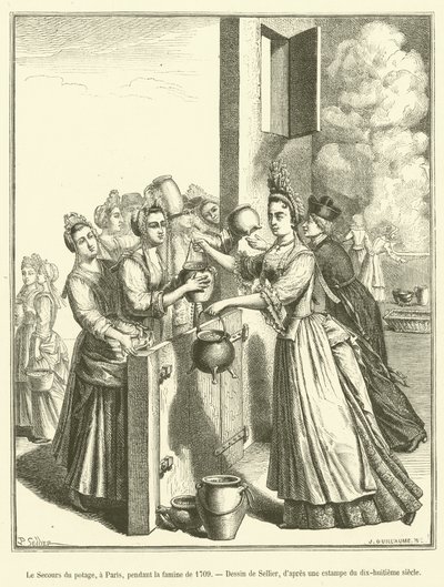 Le Secours du potage, a Parigi, durante la carestia del 1709 da French School
