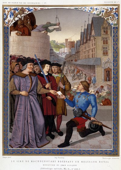 Il Sire di Rochechouart che riceve un messaggero reale. dopo Fouquet, in 
