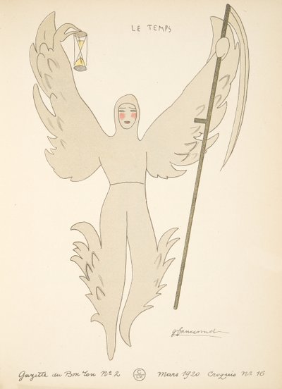 Le Temps, da una Collezione di Figurini di Moda da French School