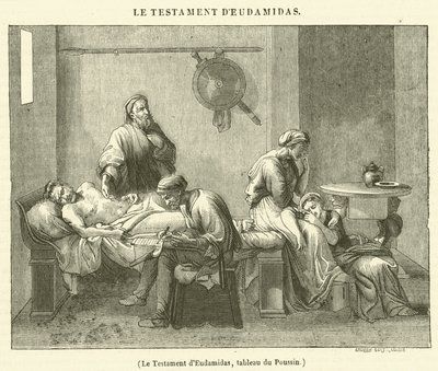 Il testamento di Eudamidas (incisione) da French School