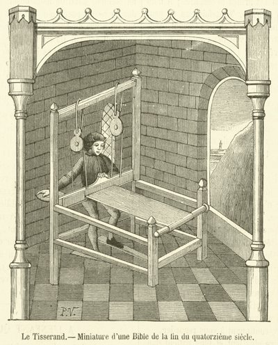 Il Tessitore, Miniatura di una Bibbia della fine del quattordicesimo secolo da French School