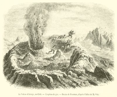 Il Vulcano di Antujo, in Cile, Eruzione di gas da French School
