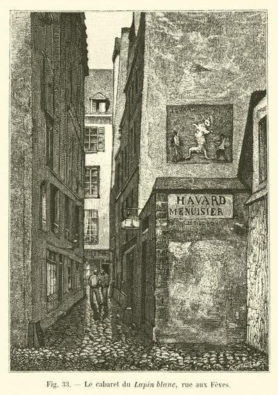Il cabaret del Coniglio Bianco, rue aux Feves da French School