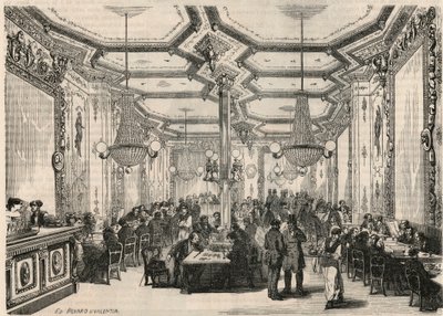 Il caffè Pierron a Parigi nel XIX secolo - Incisione in "Tableau-de-Paris" di Edmond Texier 1852 da French School