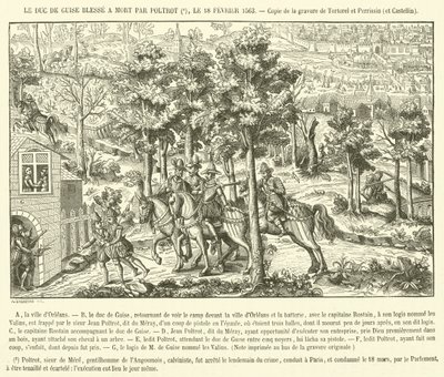 Il duca di Guisa ferito a morte da French School