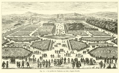 Il giardino delle Tuileries nel 1680; secondo Perelle da French School