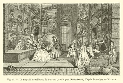 Il negozio di quadri di Gersaint, sul Pont Notre-Dame, dall