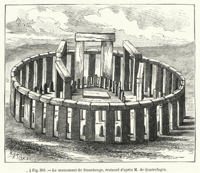 Il monumento di Stonehenge, restaurato secondo M de Quatrefages da French School