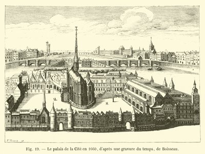Il palazzo della Cité nel 1660, da un
