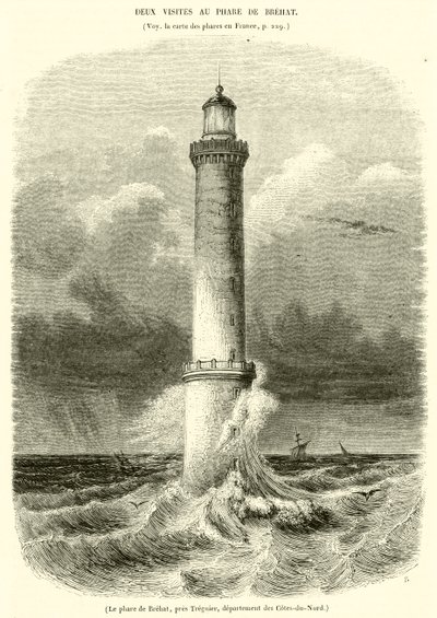 Il faro di Brehat, vicino a Treguier, dipartimento delle Côtes-du-Nord da French School