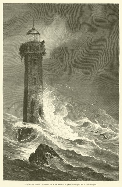 Il faro di Hazard (incisione) da French School