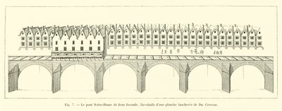 Il ponte Notre-Dame di Jean Joconde, fac-simile di una tavola incompiuta di Du Cerceau da French School