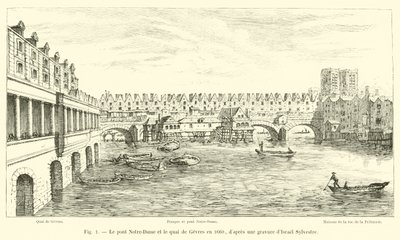Il ponte Notre-Dame e il quai de Gevres nel 1660, secondo un