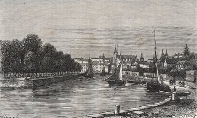 Il porto di Vannes (Morbihan, Francia) - incisione in 
