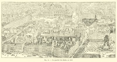 Il quartiere delle Halles nel 1849 da French School