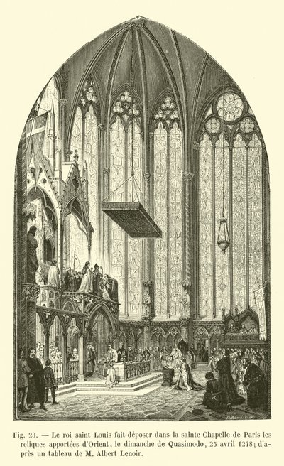 Il re san Luigi fa deporre nella Sainte-Chapelle di Parigi le reliquie portate dall