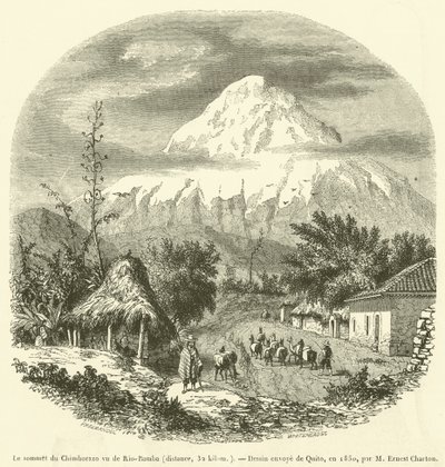 La vetta del Chimborazo vista da Rio-Bamba, distanza, 32 km da French School