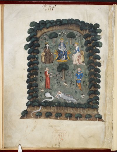 Le songe du vergier, attribuito a Évrart de Trémaugon, Royal MS 19 C IV, f.1v da French School