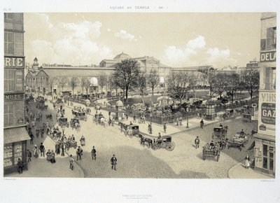 Le square du temple nel 1881 - in "Paris attraverso i secoli: il tempio e la rue Royale", fine XIX secolo da French School