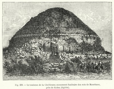La tomba della Cristiana, monumento funerario dei re di Mauritania, vicino a Kolea, Algeria da French School