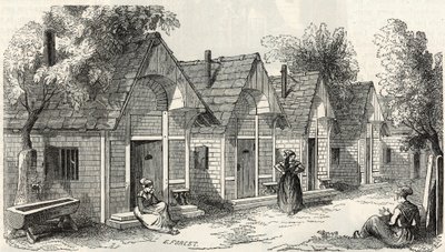 I chalet della Salpetriere per le folli agitate - Incisione in "Tableau-de-Paris" di Edmond Texier 1852 da French School