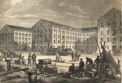 I moli di Rouen nel 1866 - Incisione da French School