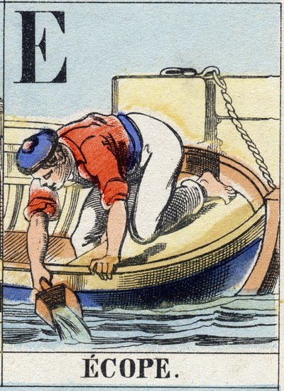 Lettera E come ecope. Alfabeto navale. Immagini di Epinal, fine XIX secolo da French School