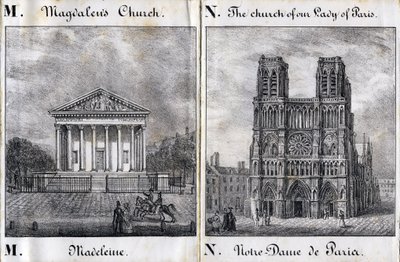 Lettera M Madeleine e N Notre-Dame de Paris (Notre Dame de Paris) - 