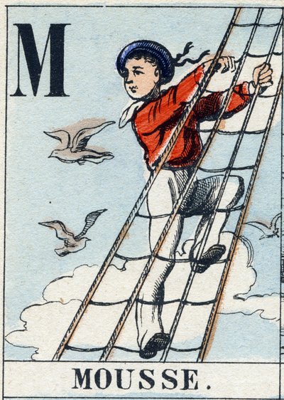 Lettera M come schiuma. Alfabeto navale. Immagini di Epinal, fine XIX secolo da French School