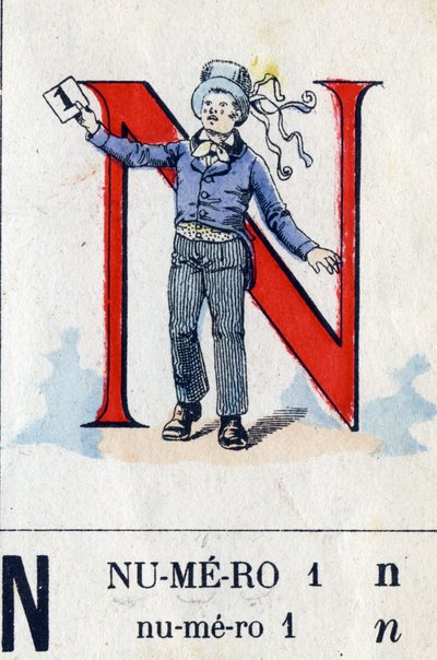 Lettera N come numero 1. Alfabeto militare. Imagerie d
