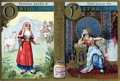 Lettera O come Donna sarda di Osilo e P come Odalisca di Persia. Alfabeto delle donne da French School