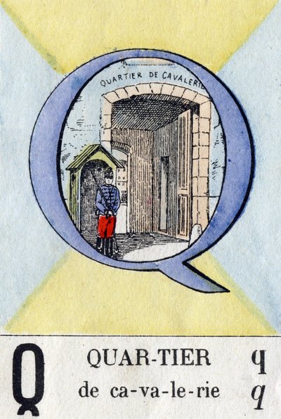 Lettera Q come quartiere. Alfabeto militare. Imagerie d