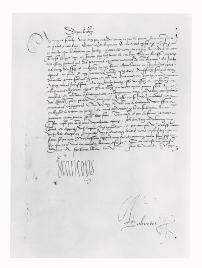 Lettera di Francesco I di Francia al Parlamento di Bordeaux da French School