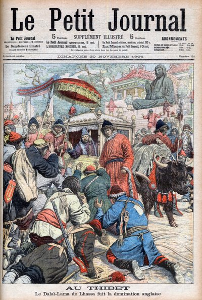 Il 13° Dalai Lama di Lhasa (Thubten Gyatso) (1876-1933) in fuga dal dominio inglese in 