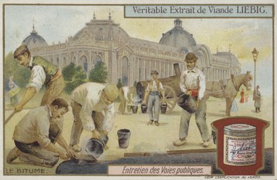 Carta Liebig con manutenzione stradale da French School
